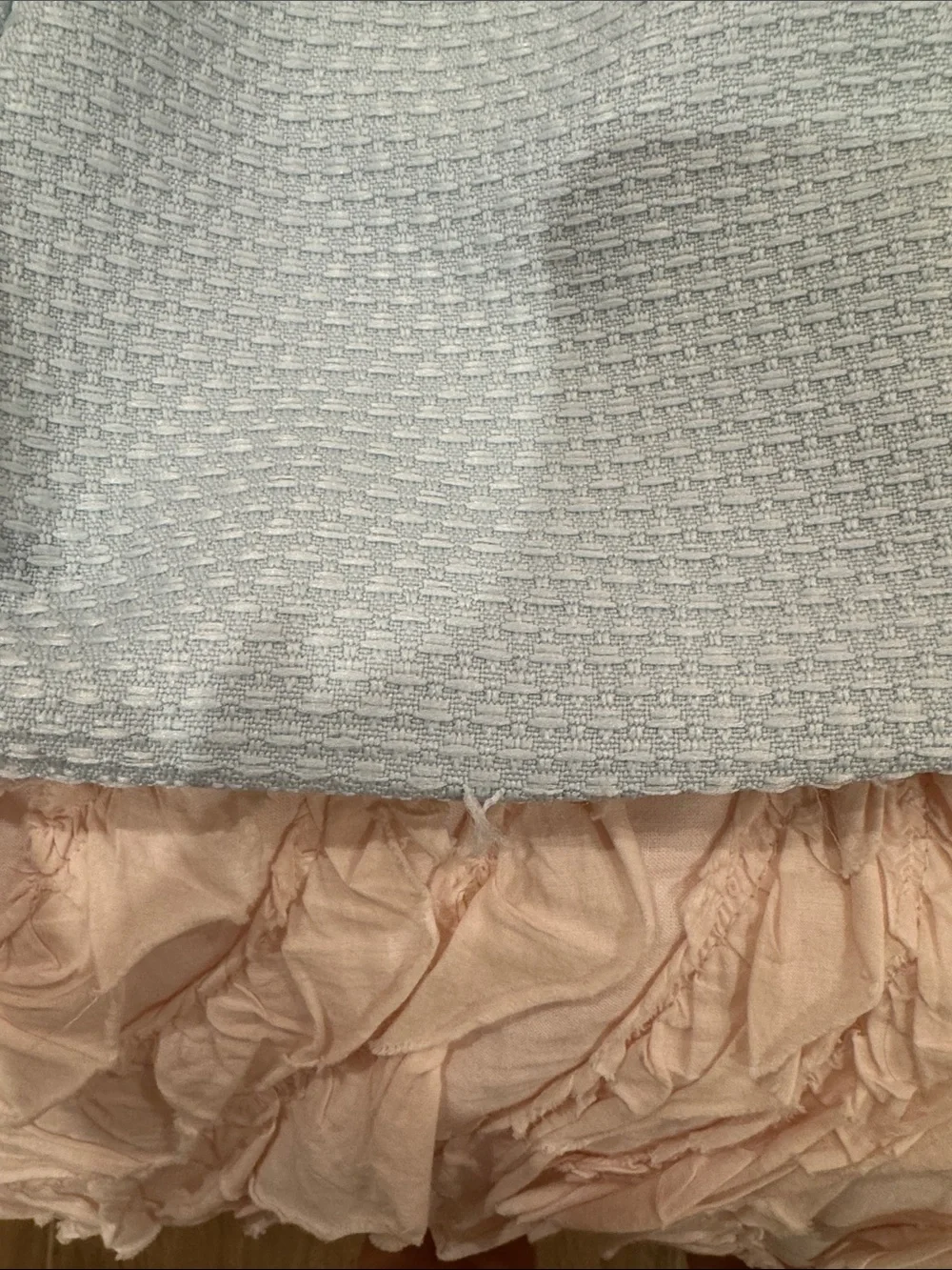 Light Blue Textured Tweed Two-Piece Set - Sleeveless Top & Shorts